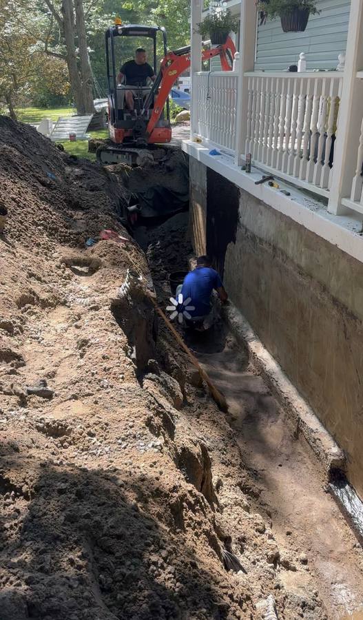 DryShield interior drain system installation in a Bracebridge Ontario basement