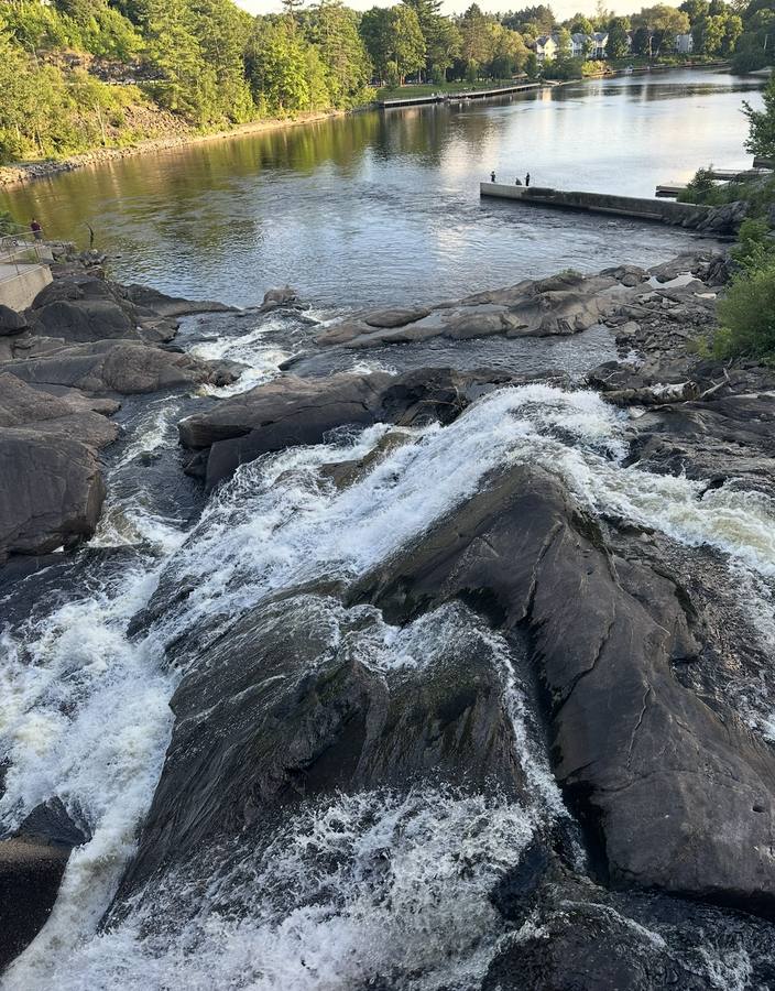 Granite bedrock exposed along the Muskoka River near Bracebridge Ontario