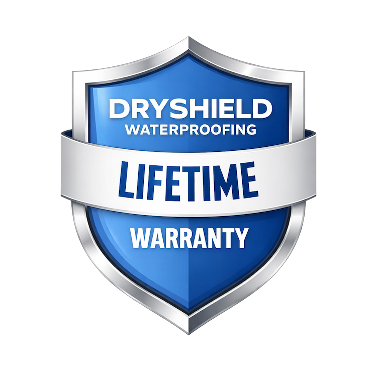 Dryshield lifetime warranty on basement waterproofing services