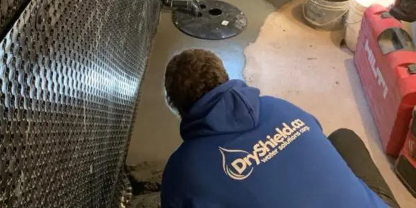 Interior waterproofing installation in the beaches, Toronto.