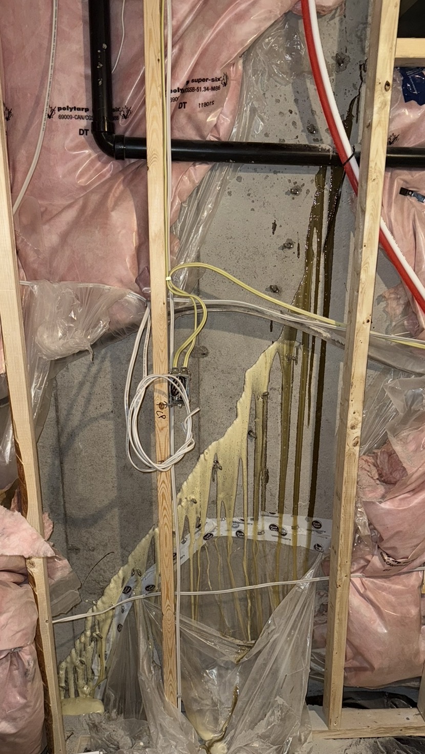 Elevator shaft base and below-grade wall waterproofing