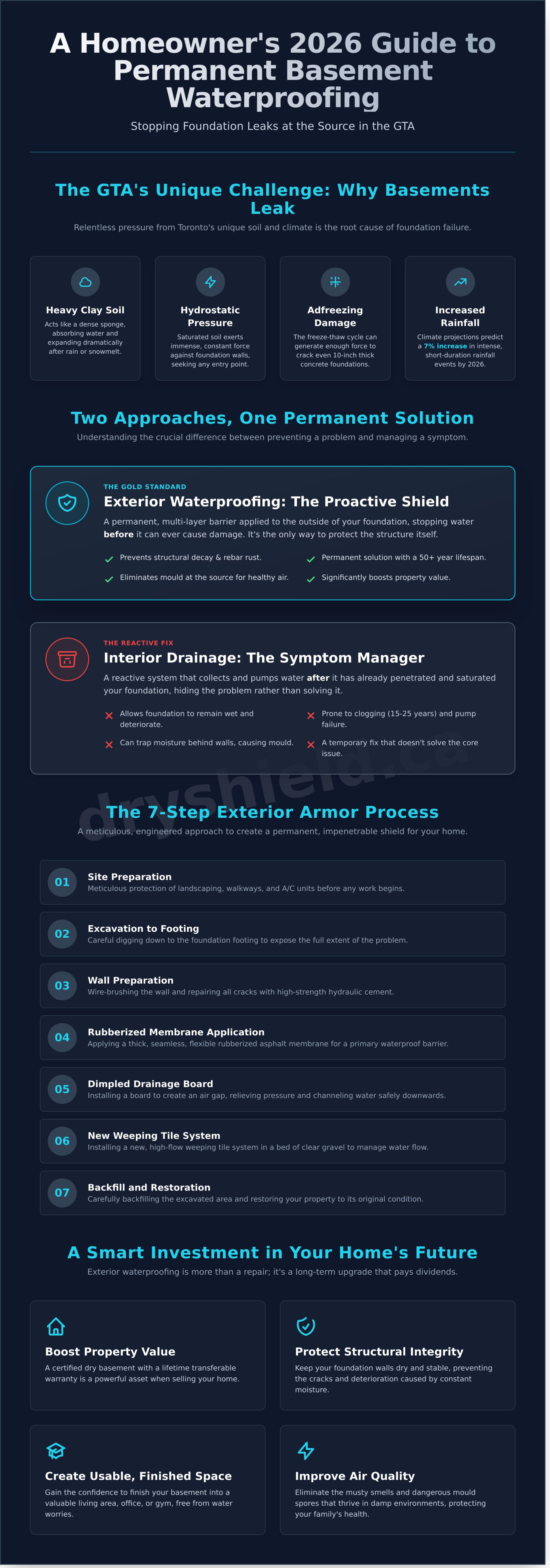 Exterior Waterproofing Toronto: The Complete 2026 Homeowner’s Guide - Infographic