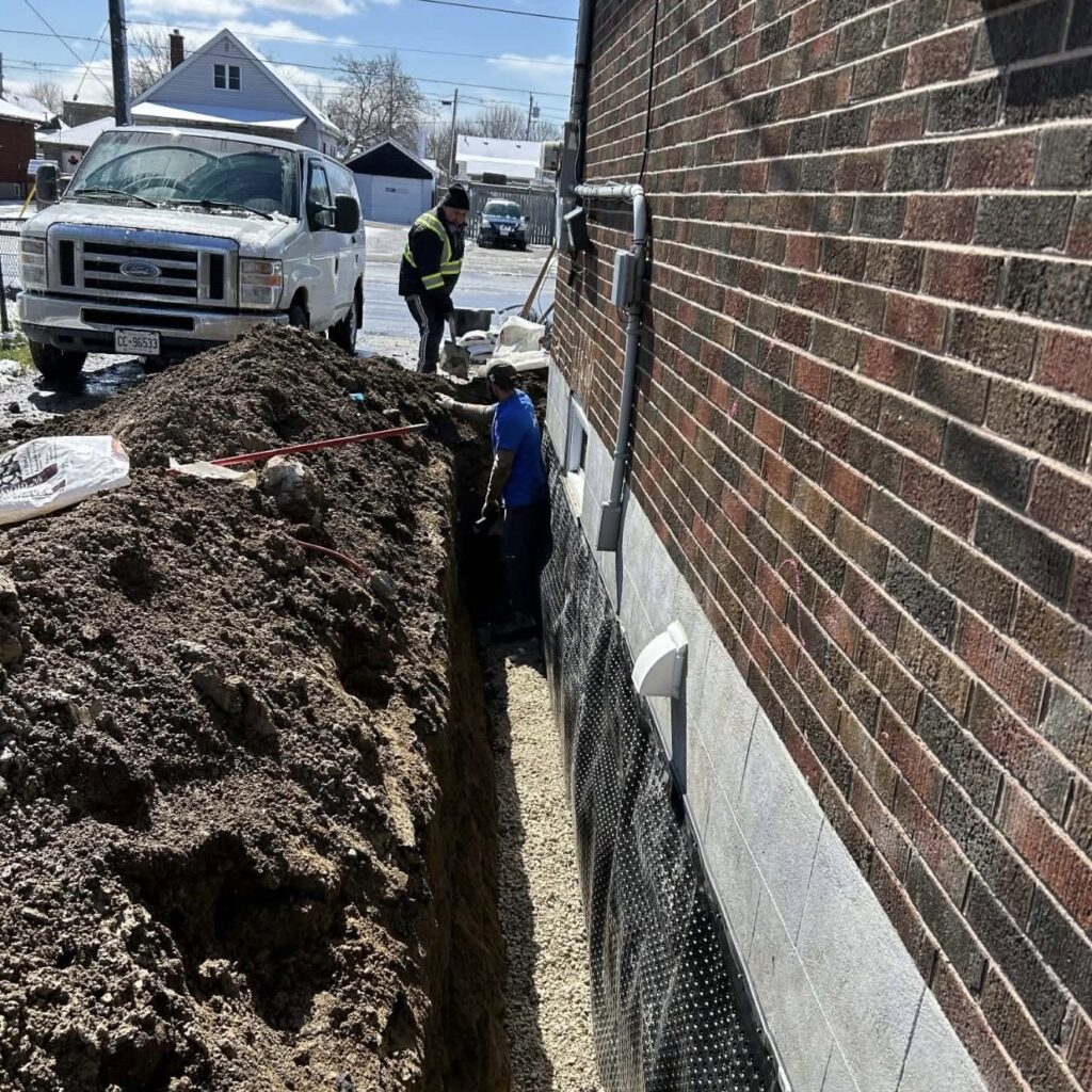 Basement waterproofing from the outside in Orangville