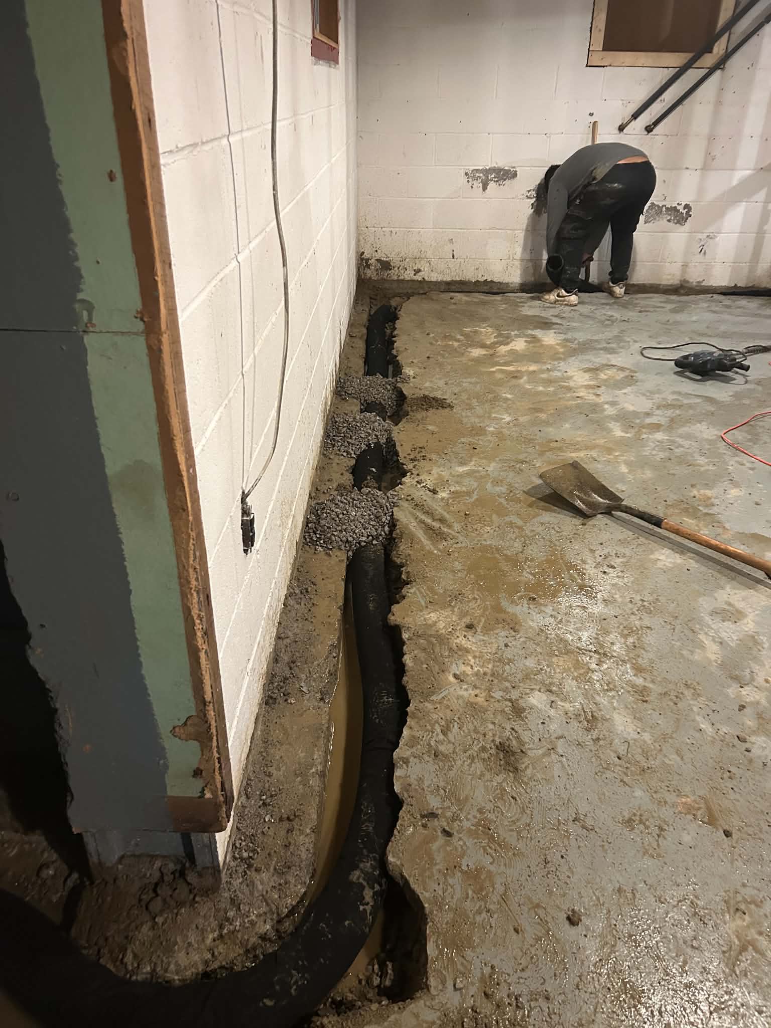 Lakeview Mississauga interior basement waterproofing with dimple membrane installed by Dryshield