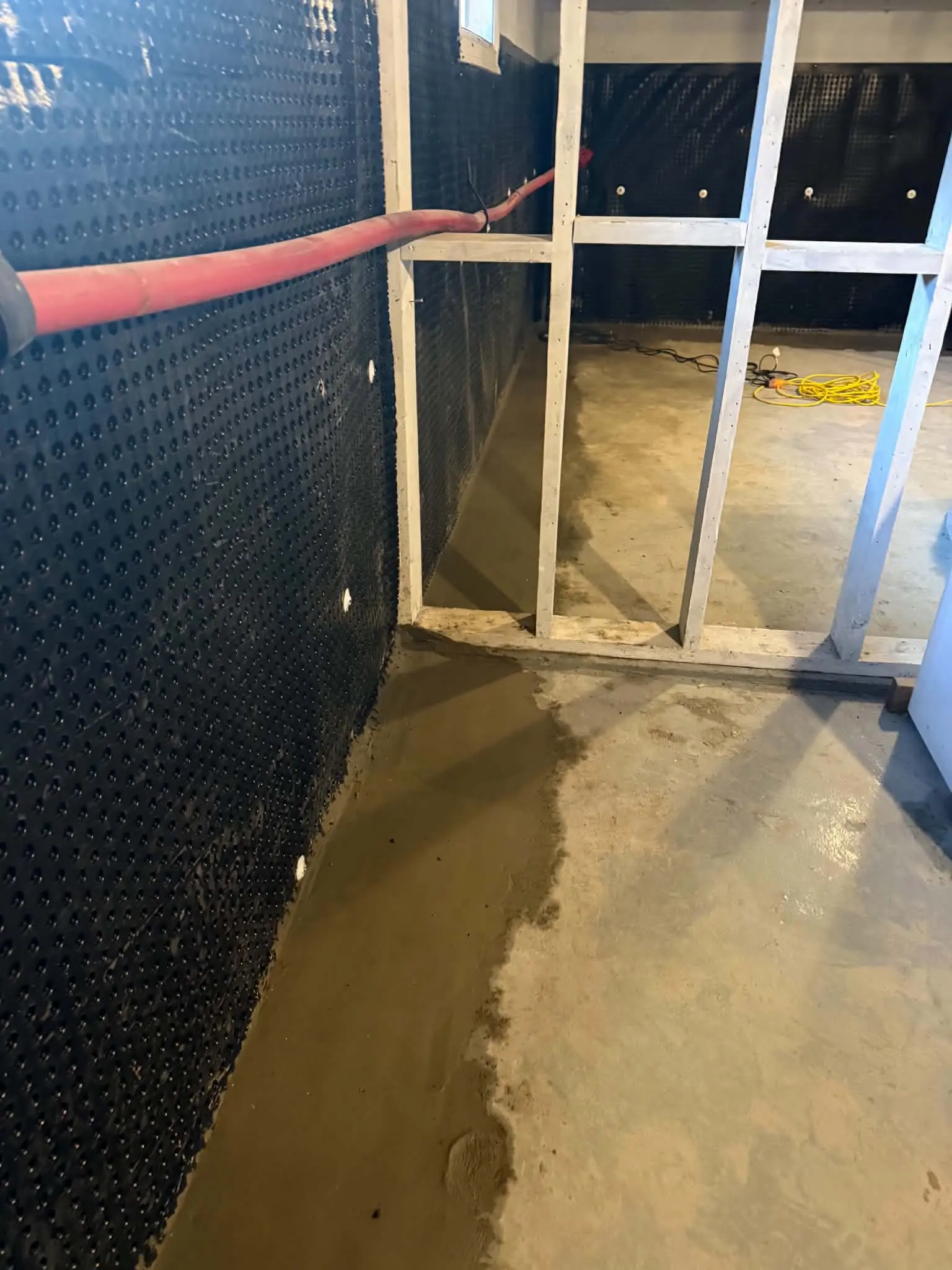 Dryshield perimeter water solution installation showing the complete system