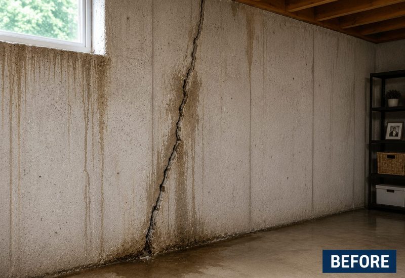 Foundation crack injection in North York
