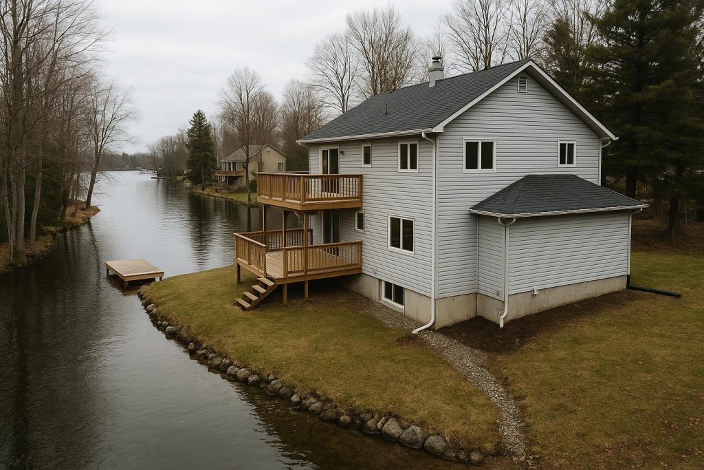 Lakeside Ontario home near water illustrating high water table environment